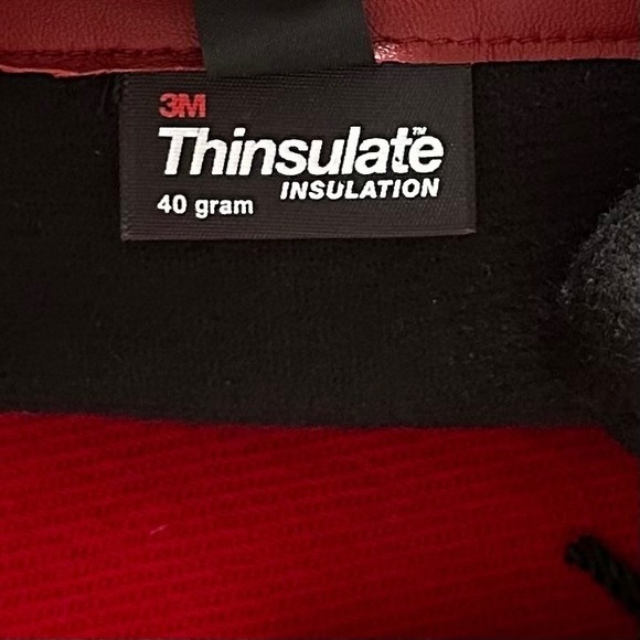 NWT Pratt and Hart Womens Broadway Cherry Red Leather Gloves Size 7.5 Thinsulate - Picture 6 of 10